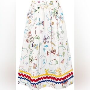 Mira Mikati Printed Cotton Blend Midi Skirt